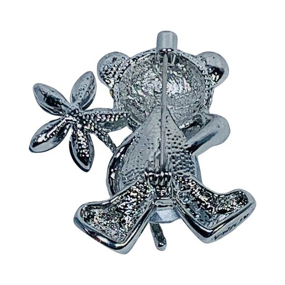Swarovski Crystal Teddy Bear Brooch Pin 1.5" Whimsical Star Eye Shimmering - Picture 7 of 12